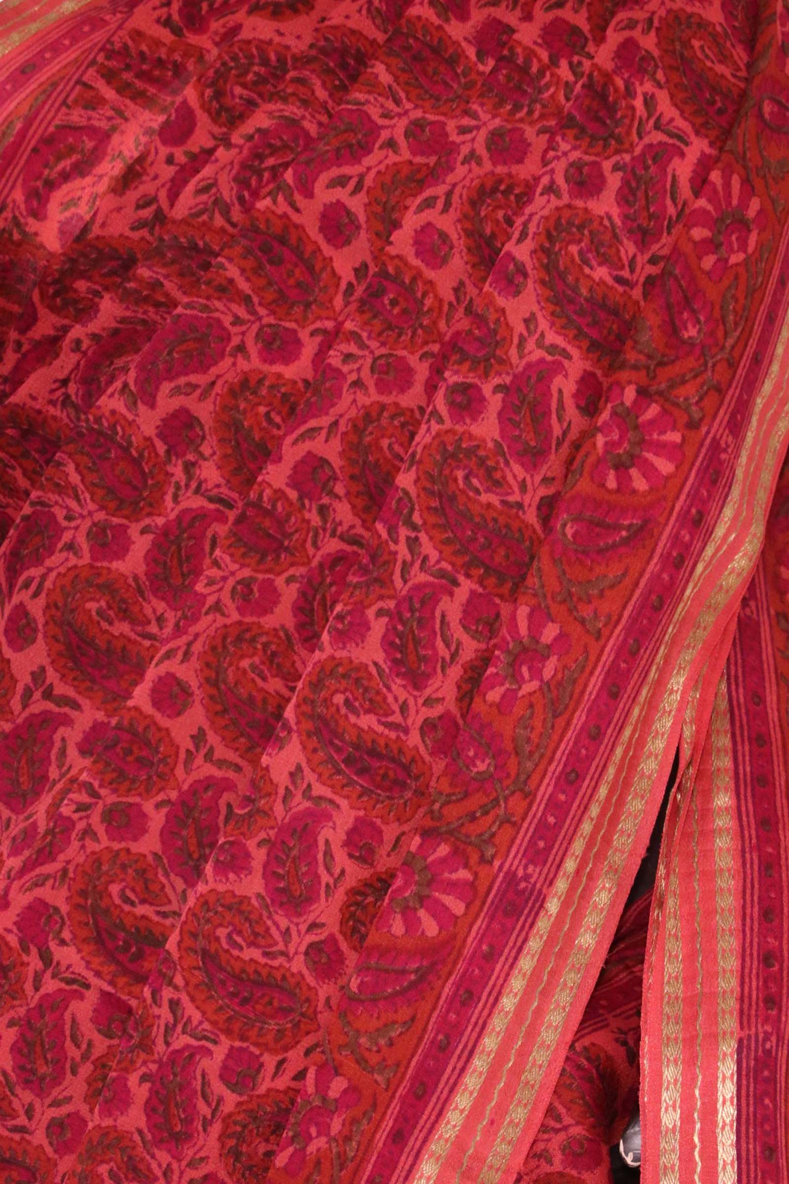 Pure Floral Zari Crepe Silk Saree AL203761